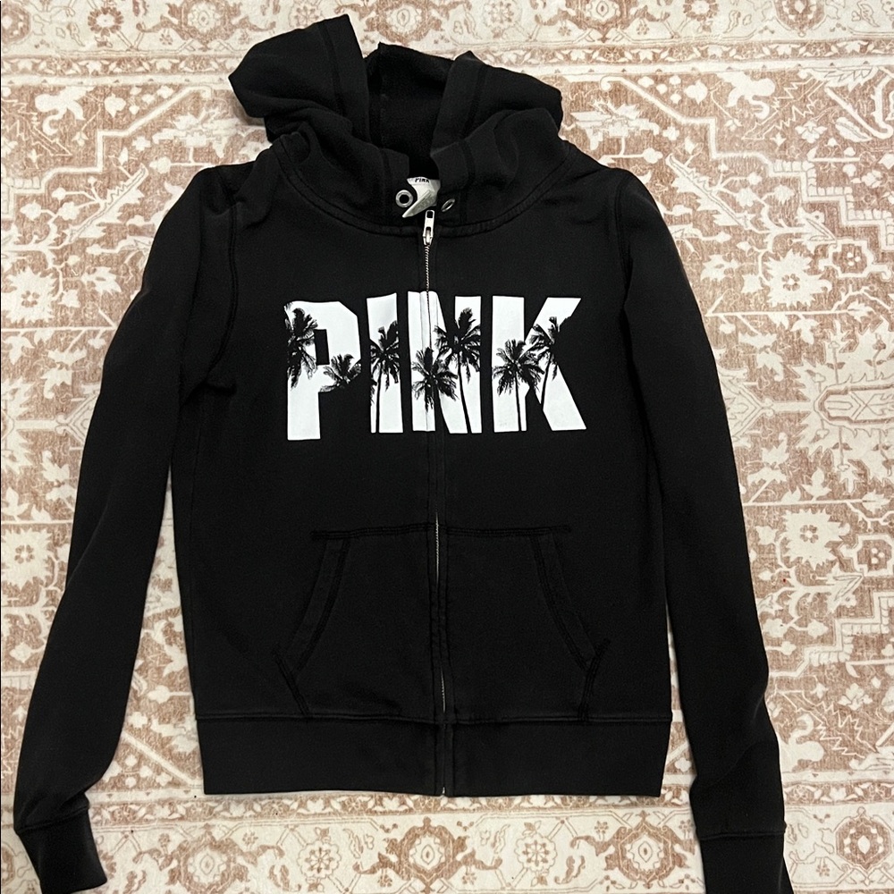 Victoria's Secret PINK Black Zip-Up Hoodie